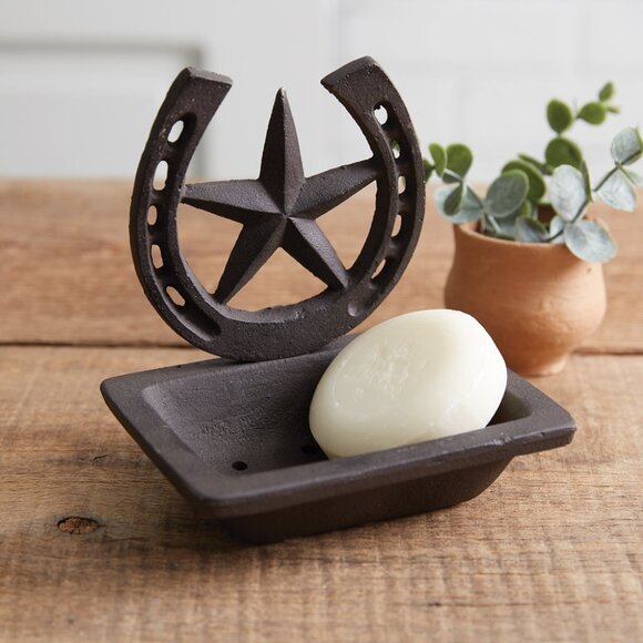 Farmhouse Western Texas Cast Iron Soap Dish Bathroom Accessories 5.5 Inch